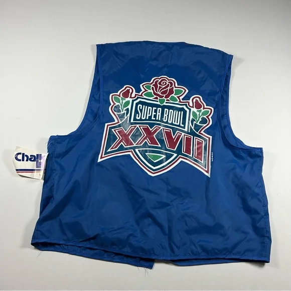 Vtg NFL Super Bowl XXVII 1993 Rose Bowl Field Access Vest Chalk Line Cowboys NWT - Picture 2 of 7